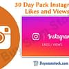 30 Day Instagram Likes and Views