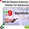 PR9 DA Domain Authority 70+ Articles for submission