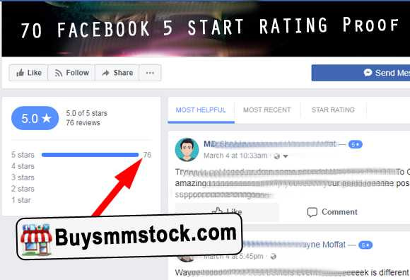 70 Facebook 5 Start Rating proof