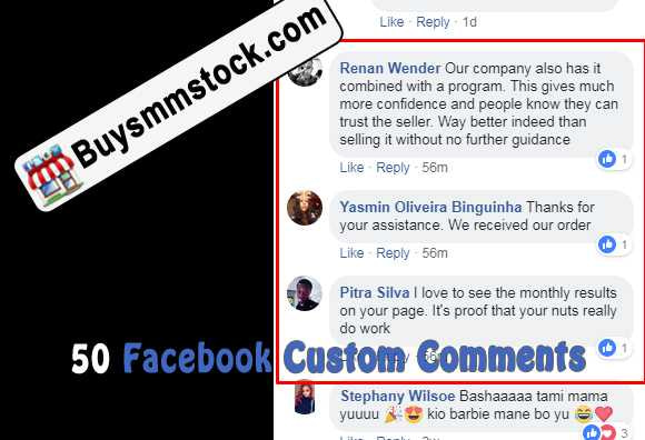 Real 50 Facebook Custom Comments