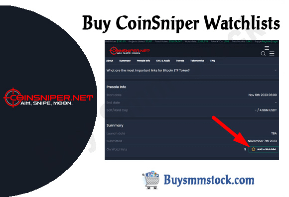 Buy CoinSniper Watchlists