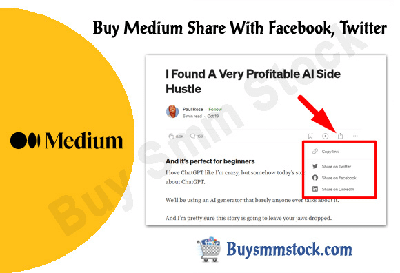 Buy Medium Share With Facebook Twitter